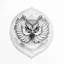 carnation Red tailed hawk tattoo design idea