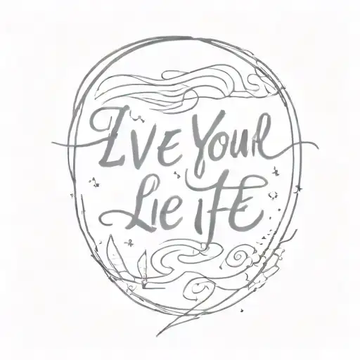 'Live Your Life' script tattoo design idea
