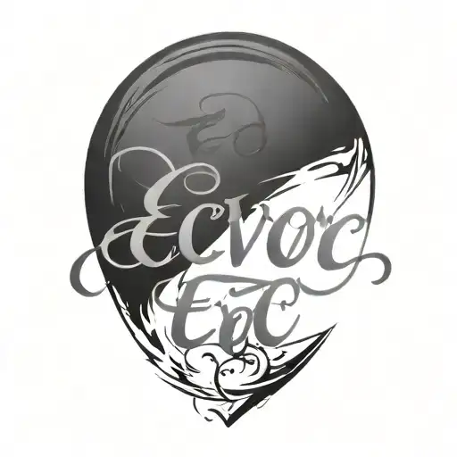 large 'EC' letters 'Live Your Life' script tattoo design idea