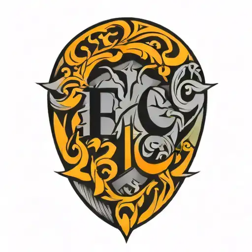 initials "EC" blended together tattoo design idea