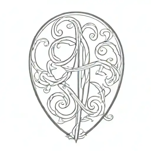 large initials intertwined EC tattoo design idea
