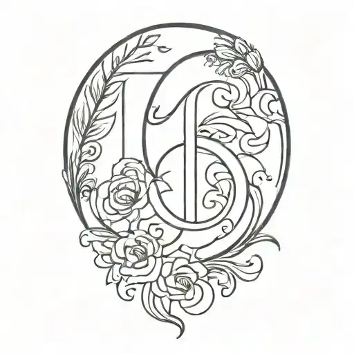large initials E C tattoo design idea