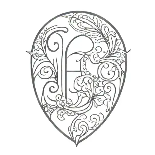 large initials "E C" tattoo design idea