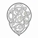large initials intertwined EC tattoo design idea