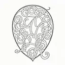 large initials intertwined EC tattoo design idea