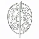large initials intertwined EC tattoo design idea