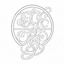 large 'EC' letters 'Live Your Life' script tattoo design idea