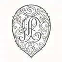 large initials "E C" tattoo design idea