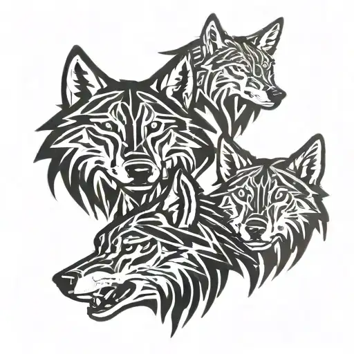 Wolves tattoo design idea
