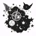A celestial-themed tattoo featuring stars and constellations that hold special meaning for you and your family, with each star representing a member of your family shining brightly in the night sky tattoo design idea