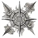 A stylized compass rose tattoo with each direction representing a different family member tattoo design idea