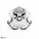 seringa com skate dentro do cilindro tattoo design idea