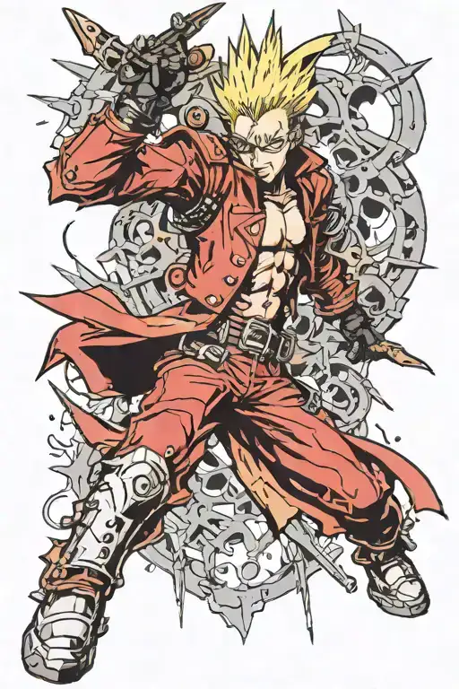 vash stampede from trigun tattoo design idea