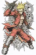 vash stampede from trigun tattoo design idea