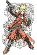 vash stampede from trigun tattoo design idea