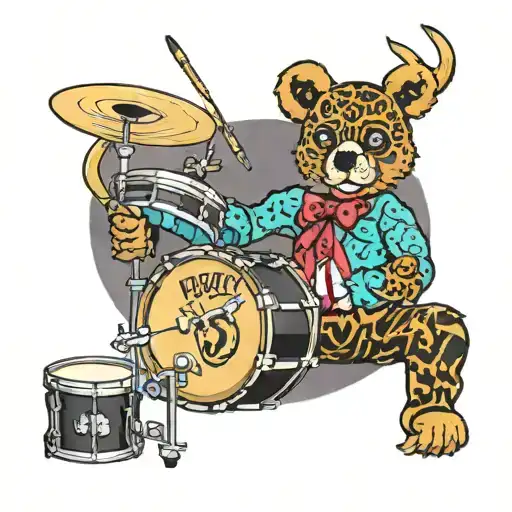 rock n roll, drums, teddyboy tattoo design idea