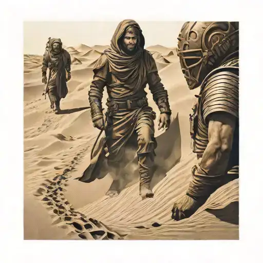 Dune fremen doing the sandwalk tattoo design idea