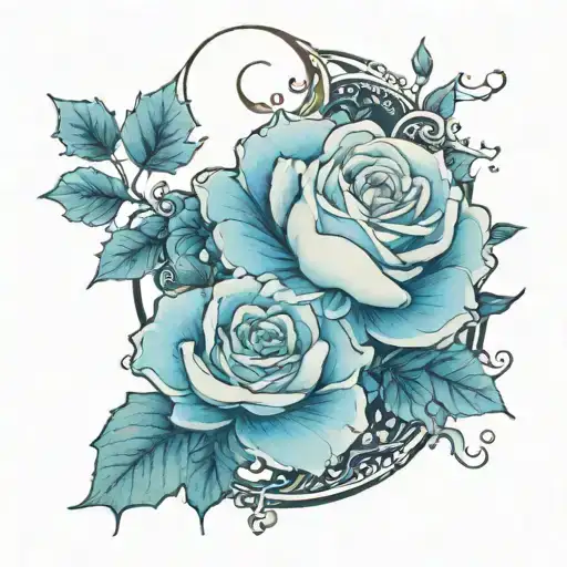 moonlight rose tattoo design idea