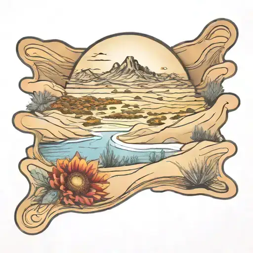 Dunes indian blanket flowers tattoo design idea