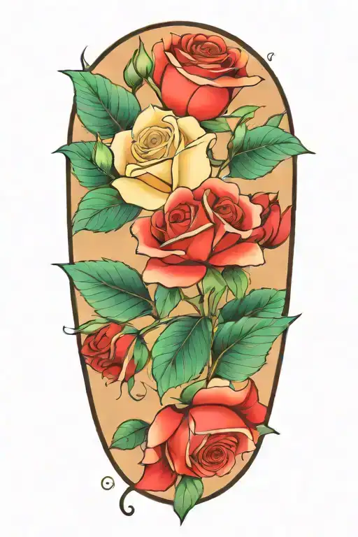 Roses floral midnight tattoo design idea