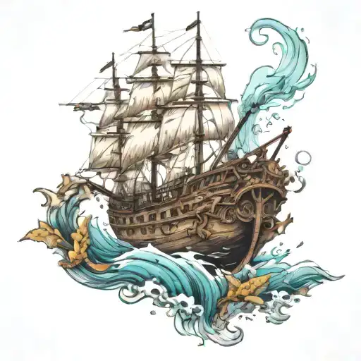 underwater shipwreck Tampa Bay tattoo design idea
