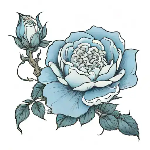 moonlight rose tattoo design idea