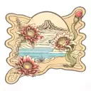 Dunes indian blanket flowers agave tattoo design idea