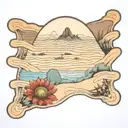 Dunes indian blanket flowers agave tattoo design idea
