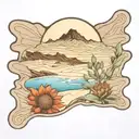 Dunes indian blanket flowers agave tattoo design idea