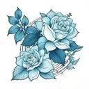 moonlight rose tattoo design idea