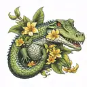 florida alligators Orange blossoms tattoo design idea