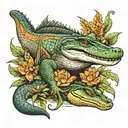 florida alligators Orange blossoms tattoo design idea