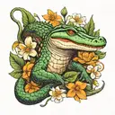 florida alligators Orange blossoms tattoo design idea