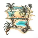 florida beaches mixed with arizona deserts tattoo design idea