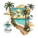 florida beaches mixed with arizona deserts tattoo design idea