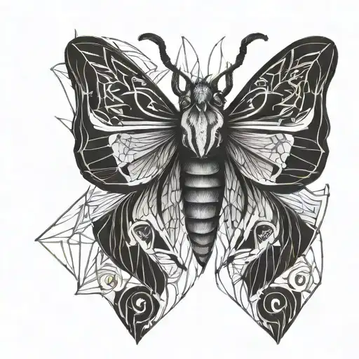 death moth tattoo design idea
