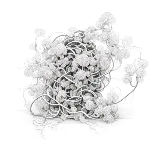 flowers and vines transforming into cables and wires tattoo design idea