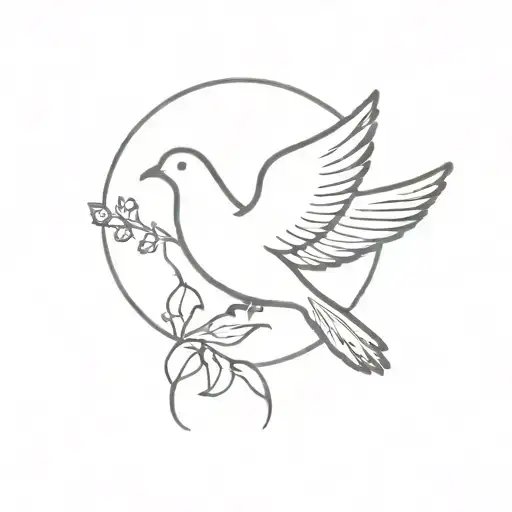 dove with neda symbol tattoo design idea