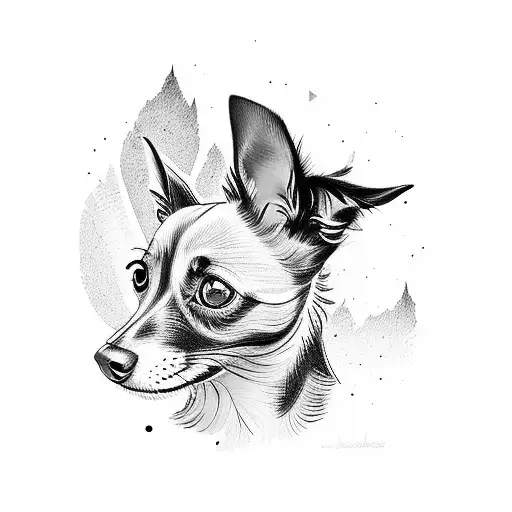 Black Chihuahua Terrier and a Mini Australian Shepherd tattoo design idea
