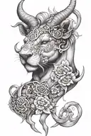 capricorn, aries, libra, sagittarius, leo, bear, gemini. tattoo design idea
