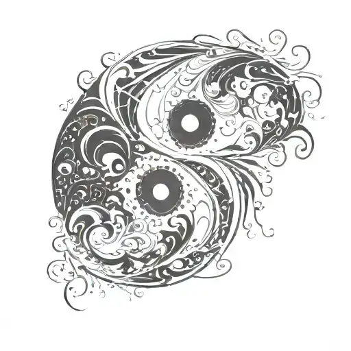 YIN YANG PAINT tattoo design idea