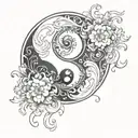 YIN YANG PAINT tattoo design idea