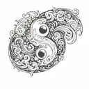 YIN YANG PAINT tattoo design idea