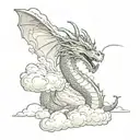 DRAGON IN THE CLOUDS tattoo design idea
