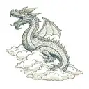 DRAGON IN THE CLOUDS tattoo design idea