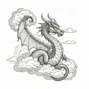 DRAGON IN THE CLOUDS tattoo design idea