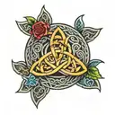 Celtic knotwork inspired by Irish heritage intertwined with utility locator symbols tattoo design idea