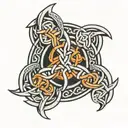 Celtic knotwork inspired by Irish heritage intertwined with utility locator symbols tattoo design idea
