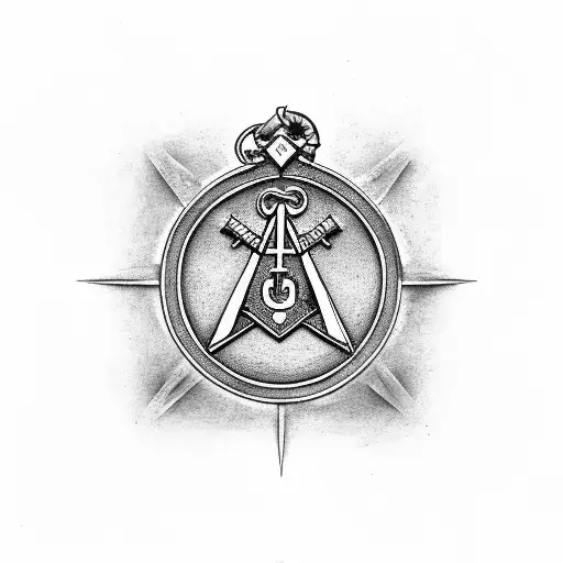 A Freemason symbol incorporated into a potion bottle tattoo design idea