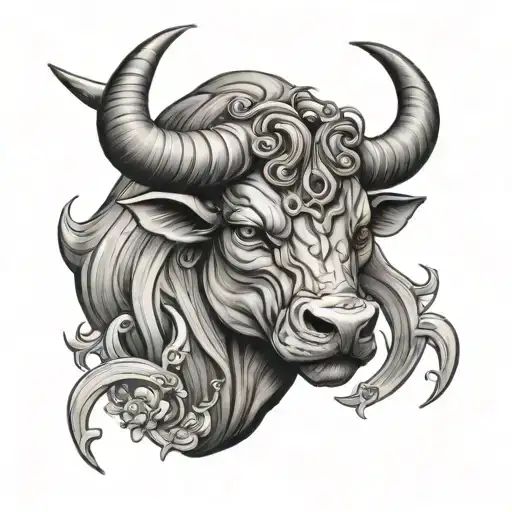 Taurus evil good tattoo design idea